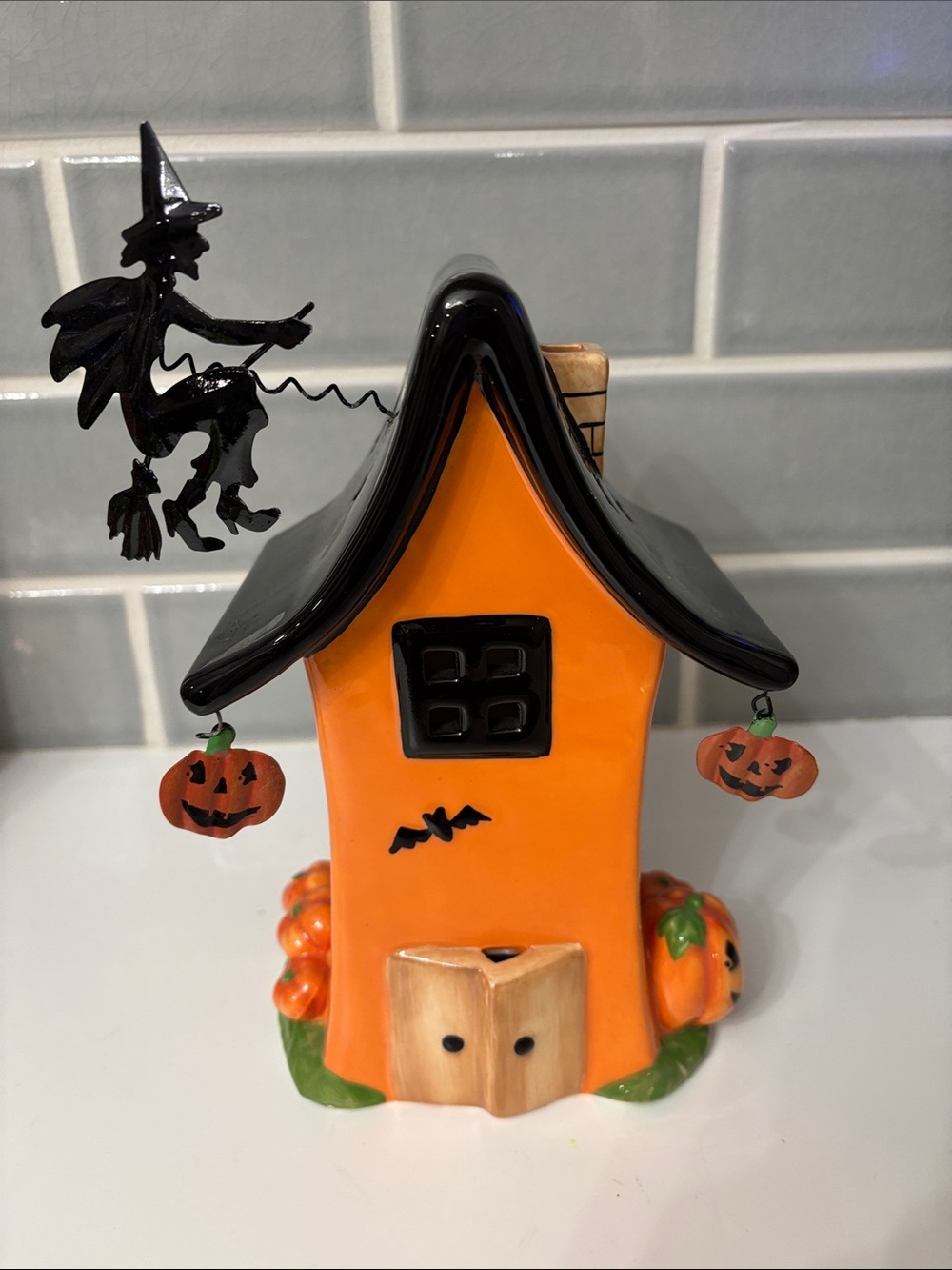 Halloween Witch House candle holder decor